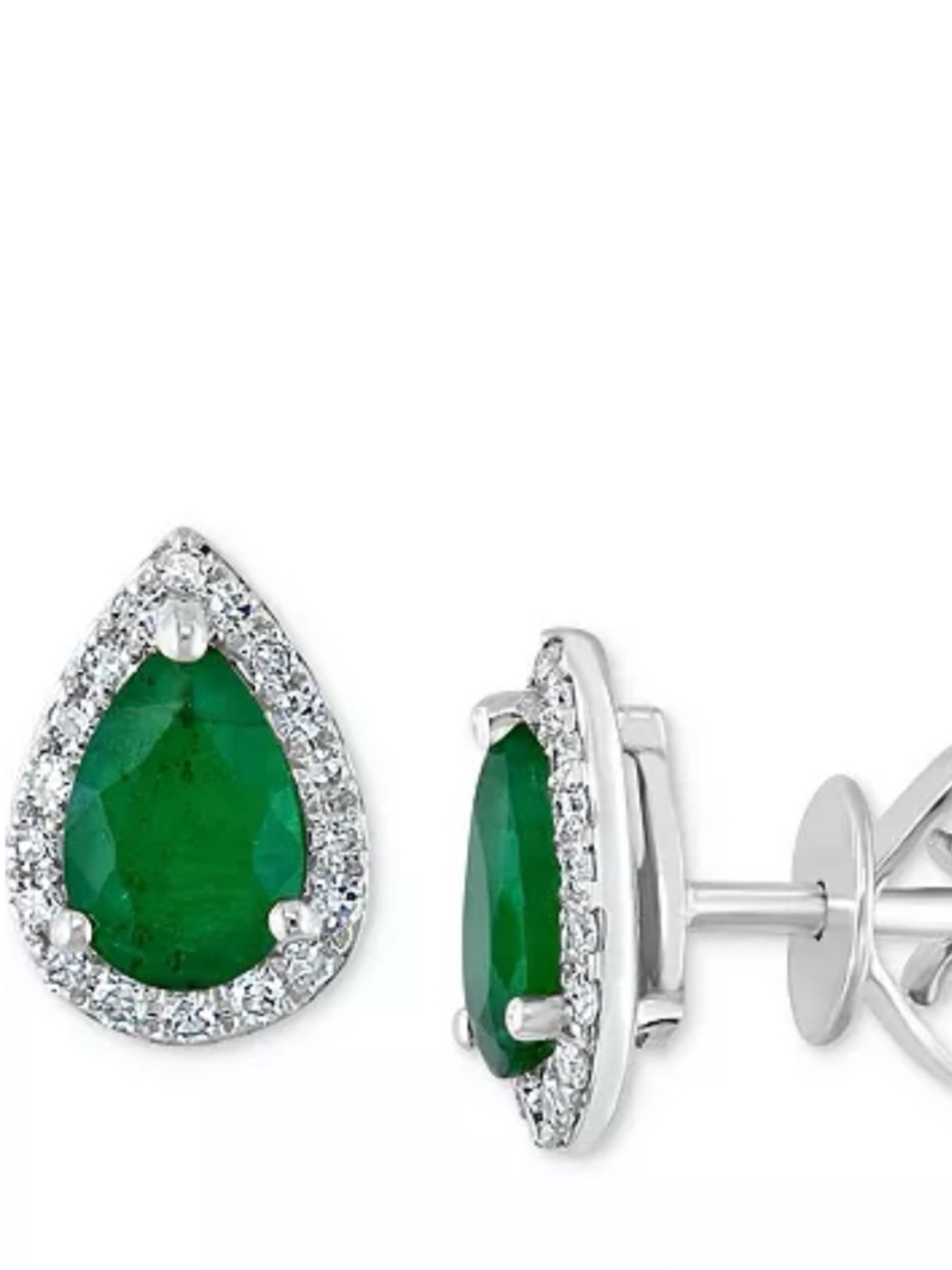 Effy 14k emerald  and diamond Teardrop Stud Earrings - sold out everywhere